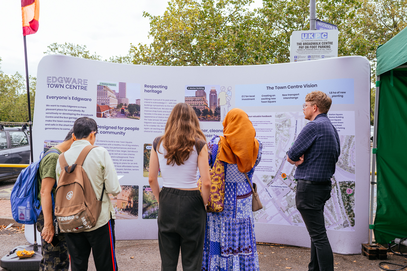 Residents viewing the Edgware Town Centre proposals at the Summer Fete