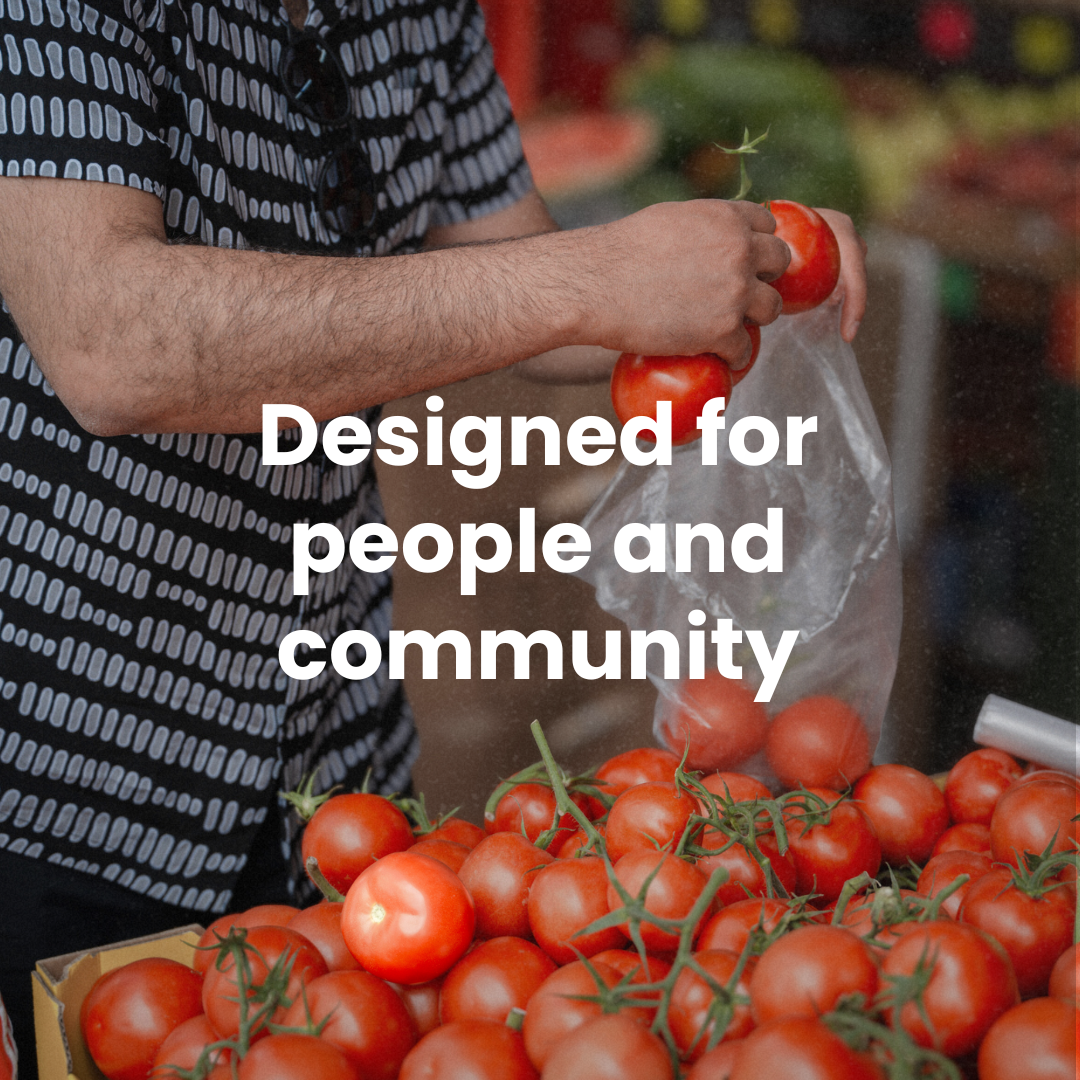 Instagram post: Designed for people and community